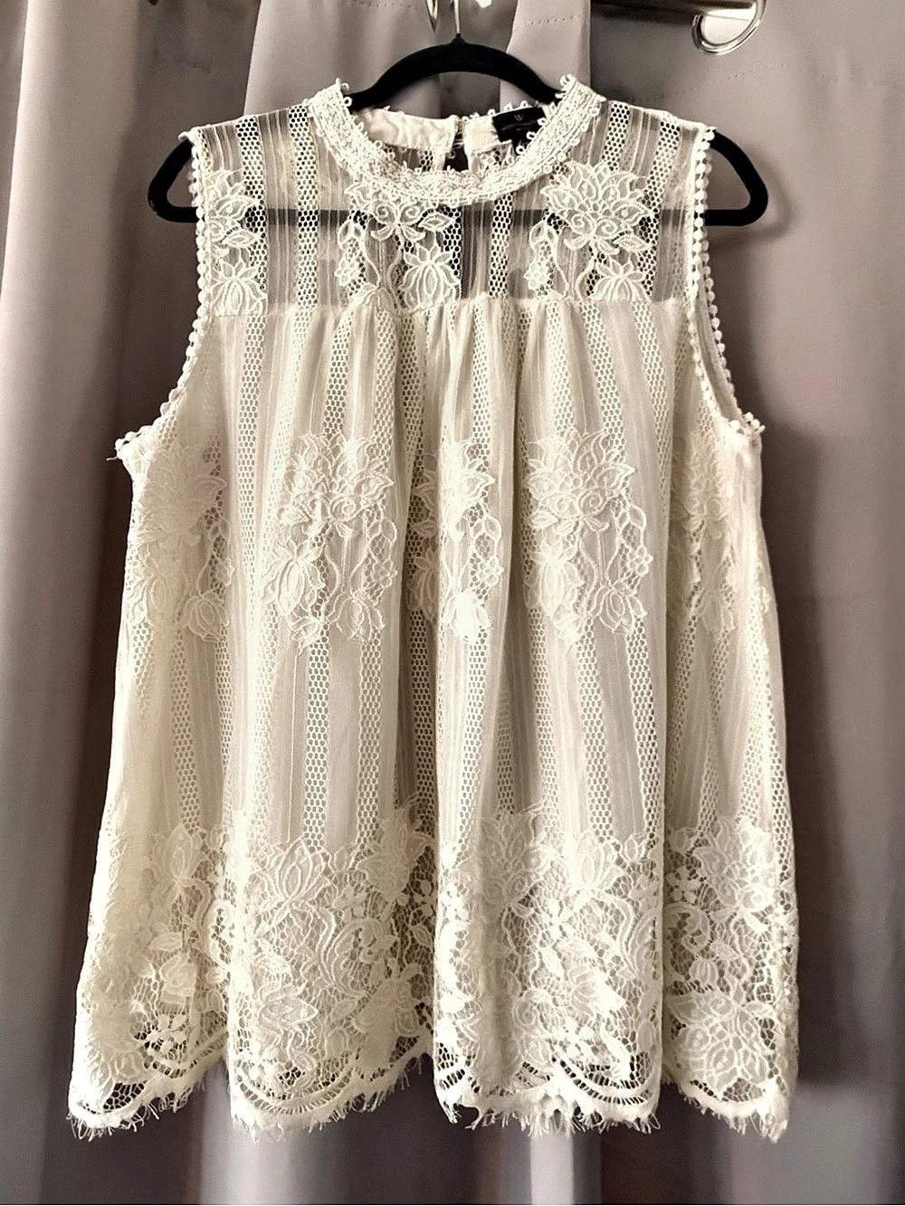 Worthington Floral Lace Creme Blouse - Size Petite XXL